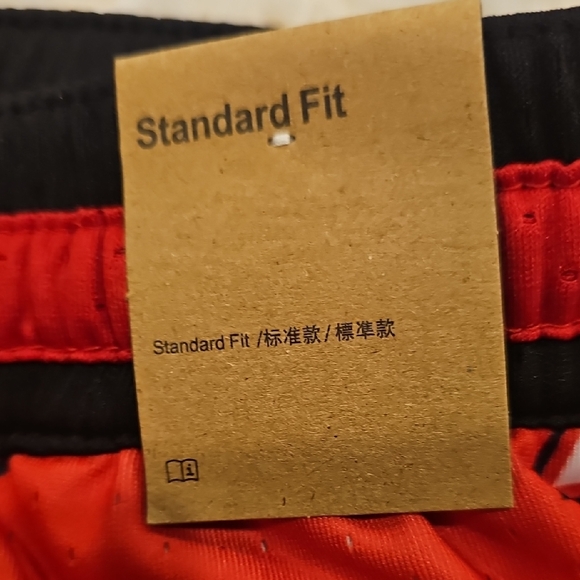 Red and Black Men's Athletic Shorts - Picture 5 of 9